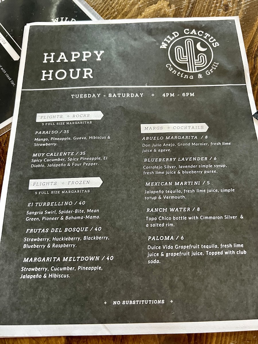 Menu Wild Cactus Cantina & Grill-5